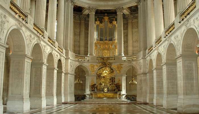 The opulent interior of the Royal Chapel.