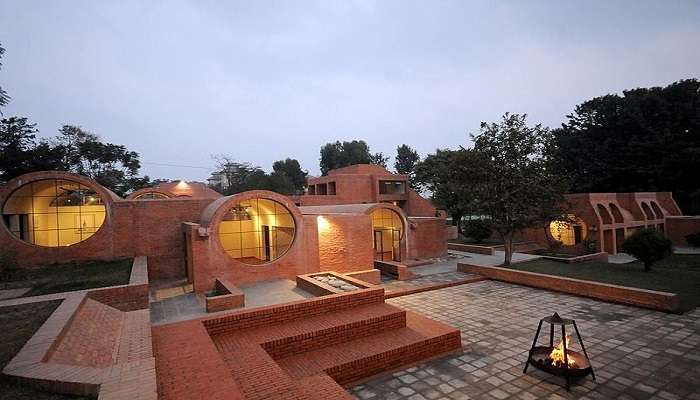 Artistic building of the Taragaon Museum near Khawalung Monastery.