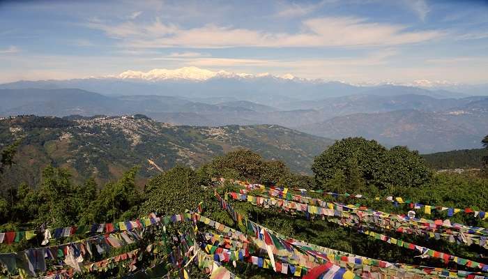 Panoramic view from the Tiger Hill, a must see place near Japanese Temple Darjeeling. 