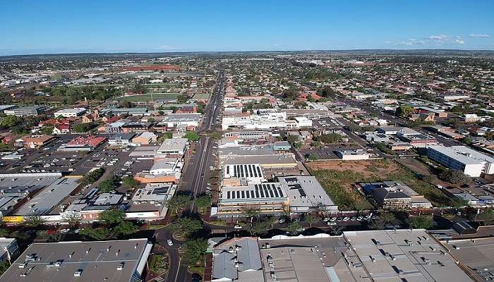 Panoramic view of the Dubbo city and surrounding landscapes.