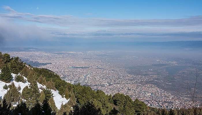 view of the Denizli from the top.