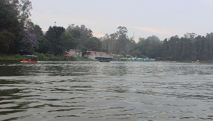 Rustic boathouses in the tranquil waters at Tatabad.