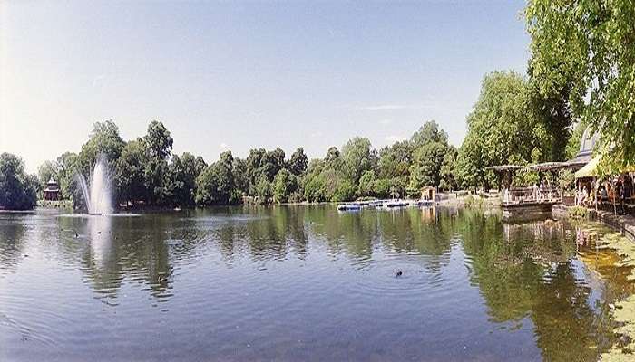 A beautiful view of the lake at the park