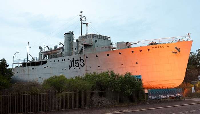 HMAS Whyalla" (J153), on display as a museum ship in Whyalla, South Australia