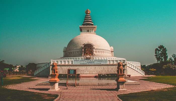  World Peace Pagoda near Pokhara Mahendra Gufa.