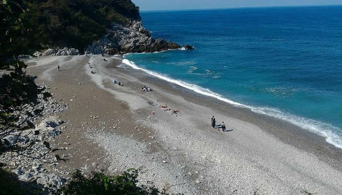 An aerial view of Zonguldak coastline. 