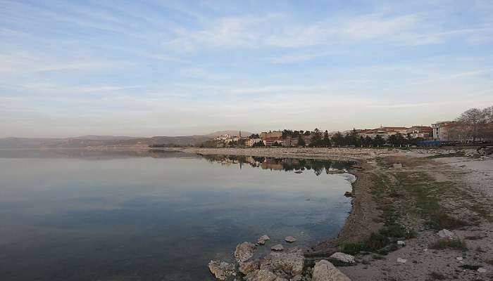 Lake Eğirdir waterfront in Eğirdir in Isparta.