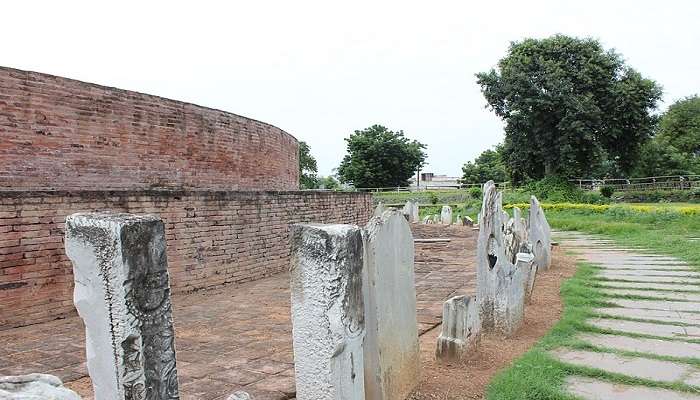 Ancient Buddhist monument with intricate carvings and historical significance in Amaravati, India.