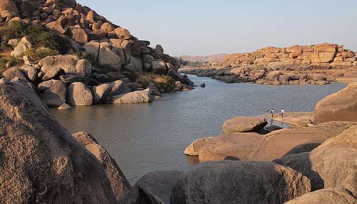 Boat riding at Tungabhadra River is one of the unique things to do in Hampi.