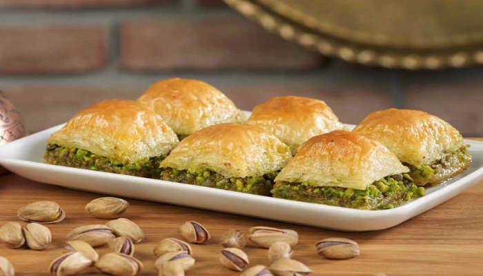 A freshly prepared Baklava served in a local restaurant in Isparta