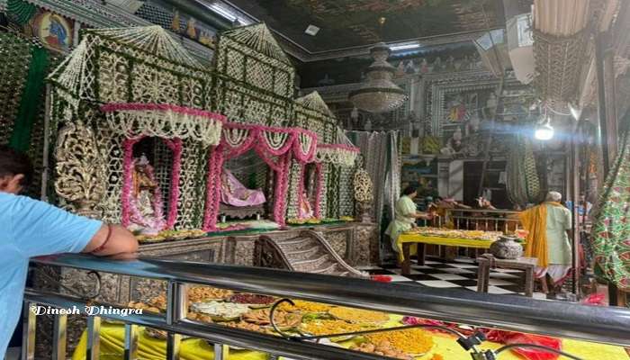 Idol of krishna at the banke bihari temple.