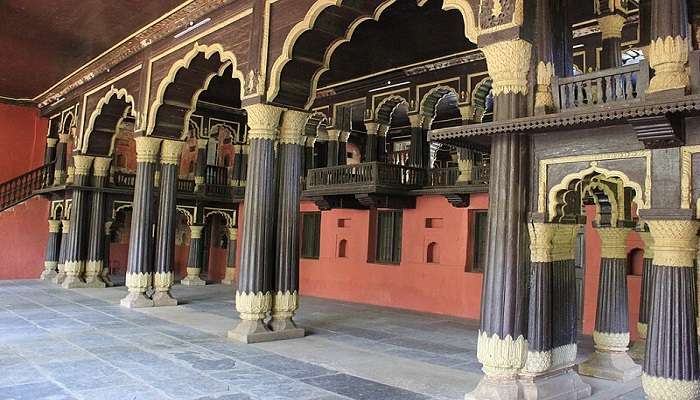 A scenic view of the architecture of Tipu Sultan's Summer Palace