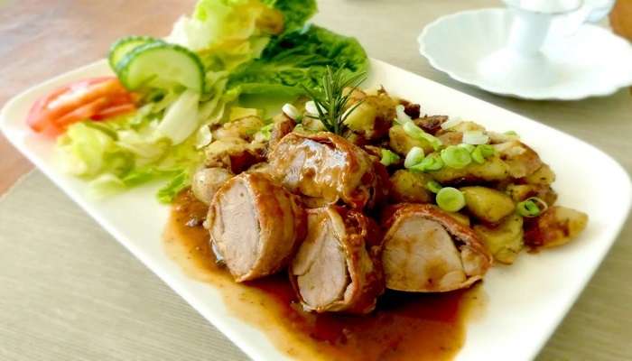 try the chicken meat dish.