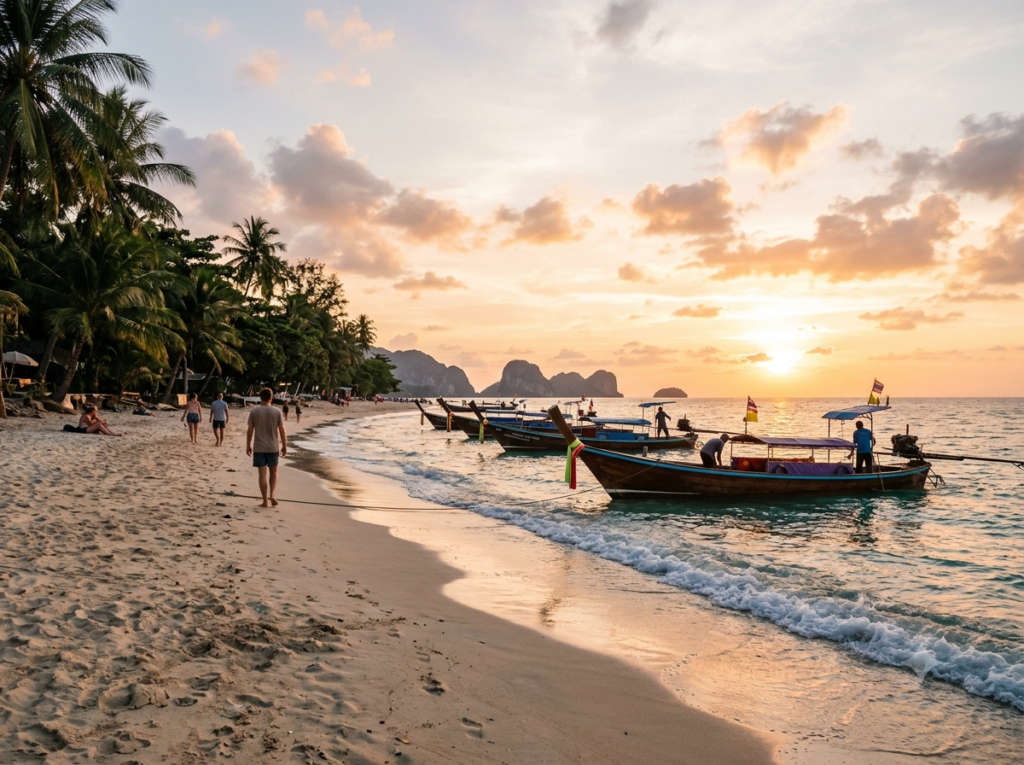 Koh Samui beach at golden hour, Thailand