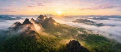 Thailand — nature scene, Thailand at golden hour
