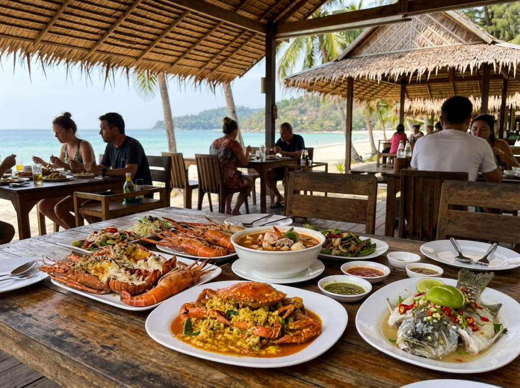 Seafood at Tri Trang Beach