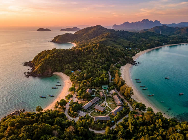 The waterfront and skyline at blue hour, Lanta Animal Welfare, Koh Lanta, Thailand