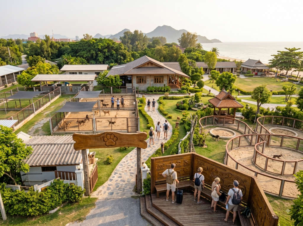 Travellers exploring the area, Rescue Paws, Hua Hin, Thailand