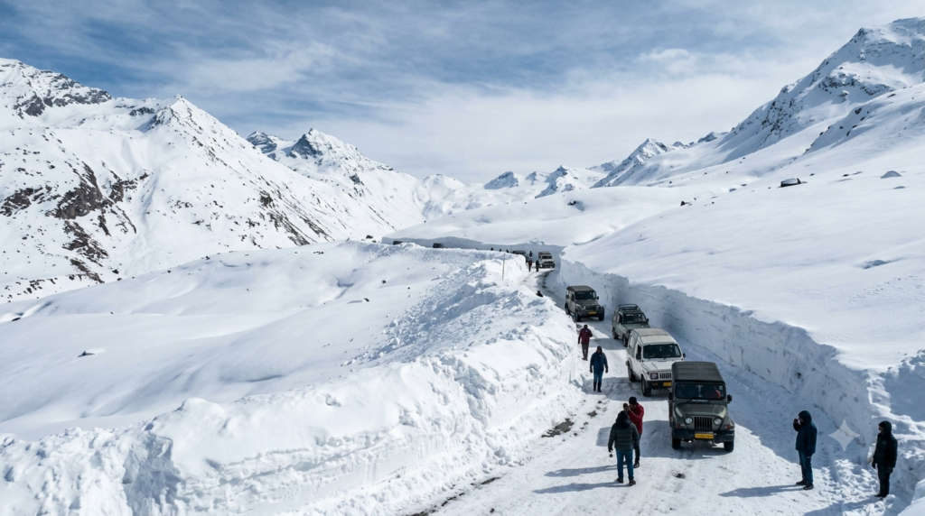 rohtang pass during snow