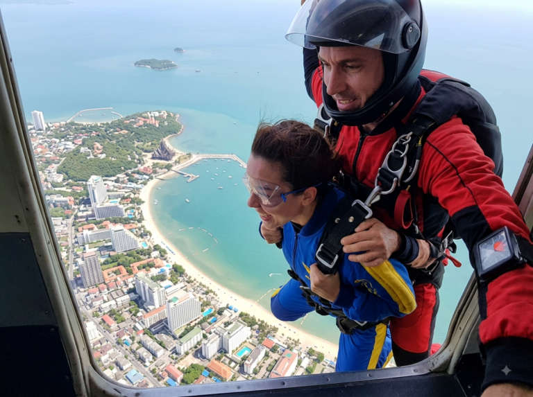 The most iconic landmark or viewpoint, Tandem Skydiving in Thailand.