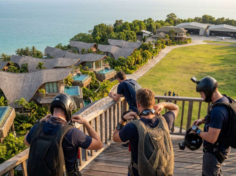 Travellers exploring the area, Thai Sky Adventures.