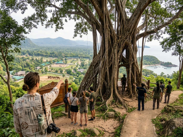 Travellers exploring the area, Wildlife Friends Foundation Thailand (WFFT), Petchaburi, Thailand