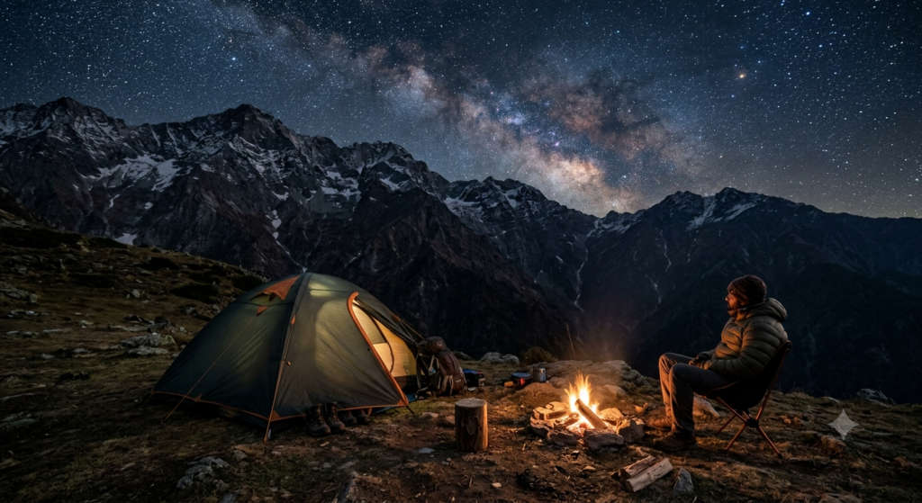 Night Camping Under The Dhauladhar