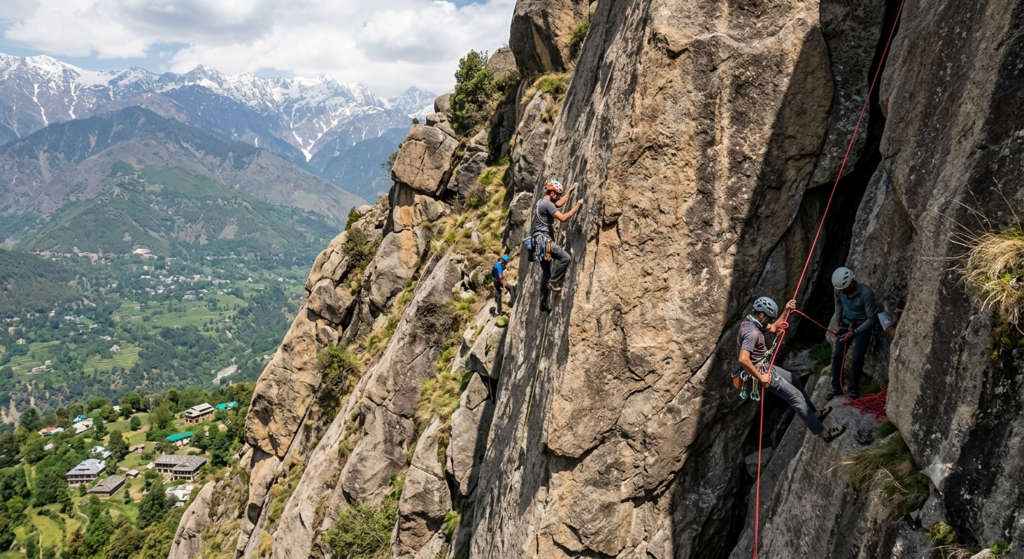 Rock Climbing And Rappelling Around Dharamkot