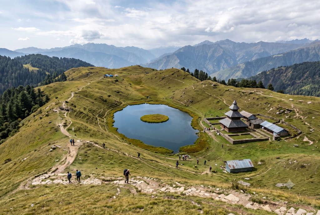 Trek To Prashar Lake, The Ridge-Top Pagoda