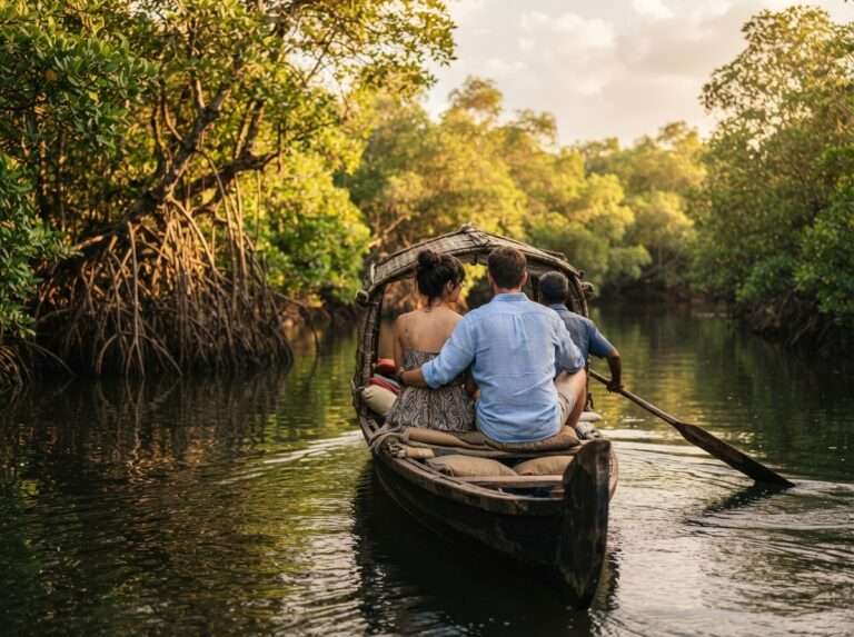 Floating cottages where the backwater meets the Arabian Sea at Poovar, Pozhiyoor, Poovar Island Resort, Kerala, India