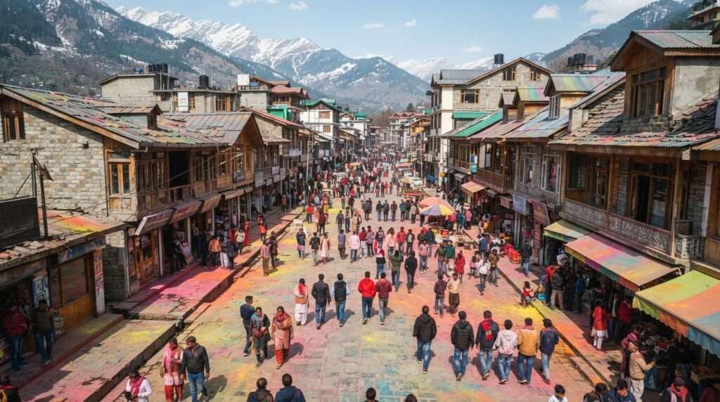 holi-parties-and-events-in-himachal-03-mall-road-holi-manali-atmosphere