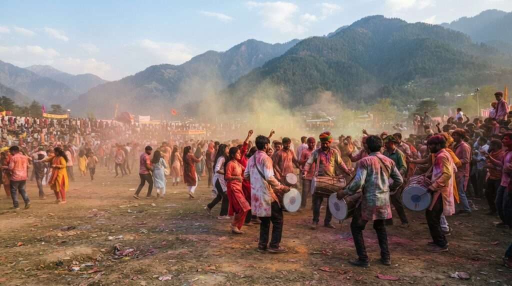 holi-parties-and-events-in-himachal-06-dhalpur-maidan-holi-kullu-atmosphere