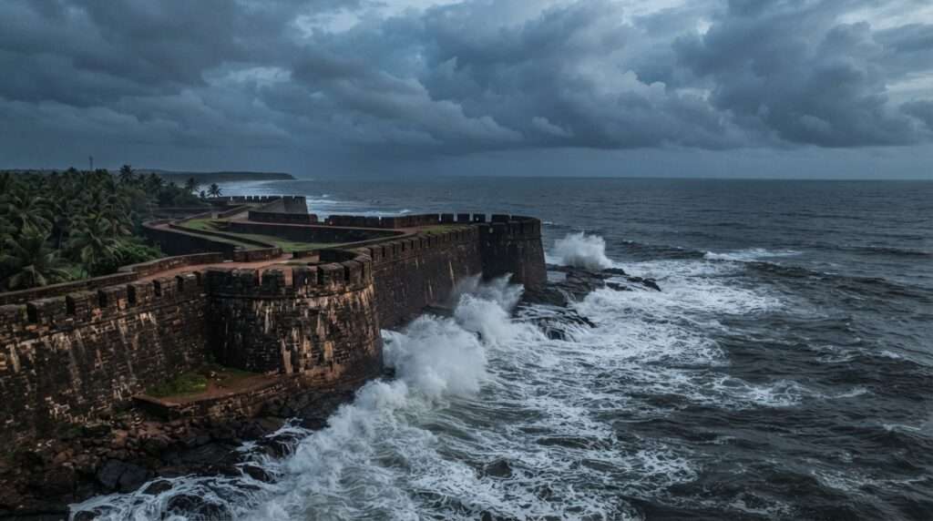 Bekal, a sea fort in the rain