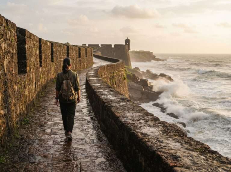 Bekal, a sea fort in the rain