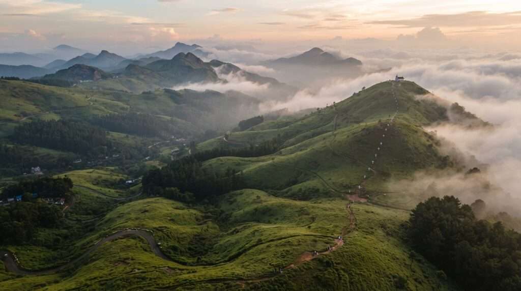 Vagamon, green meadow hills