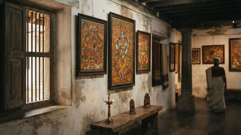 Kerala mural paintings in a Fort Kochi gallery