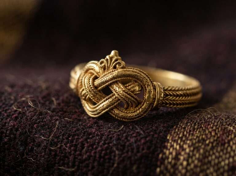 Payyannur Pavithra Mothiram gold ring with knotted crest, Kerala
